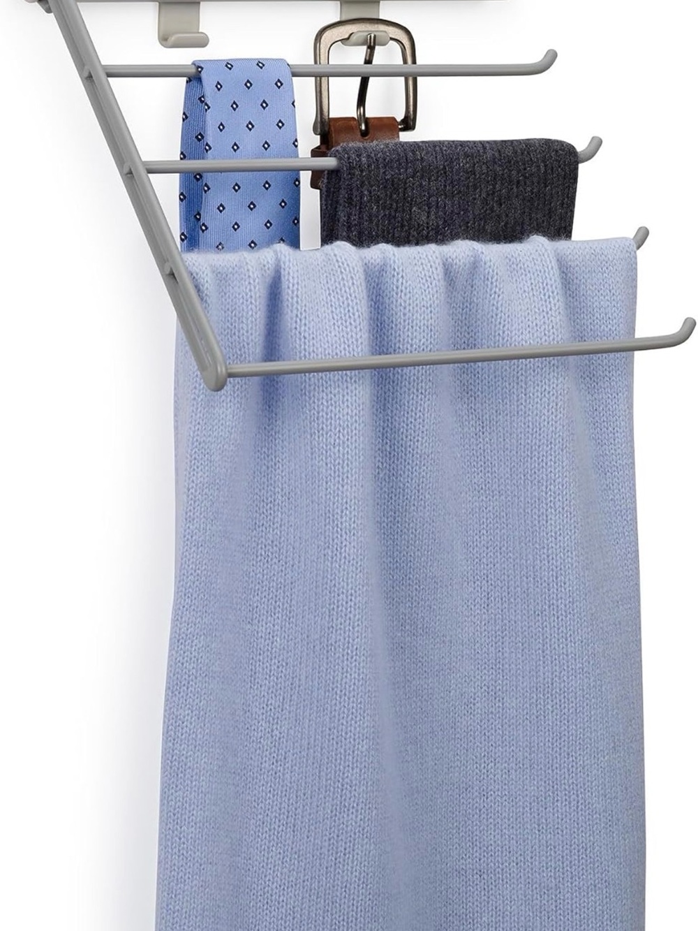 Multi-Arm Tie, Belt, Scarf Organizer Rack in Gray by Joseph Joseph - NWT